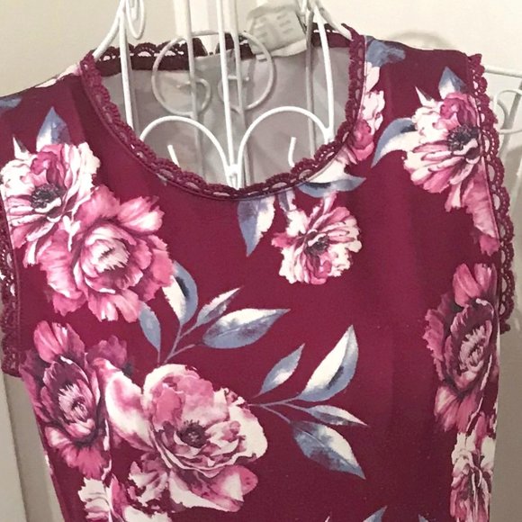 Girl's Dress Sleeveless Purple Floral Print Lined Sz 14Au VGUC+ - Picture 3 of 4